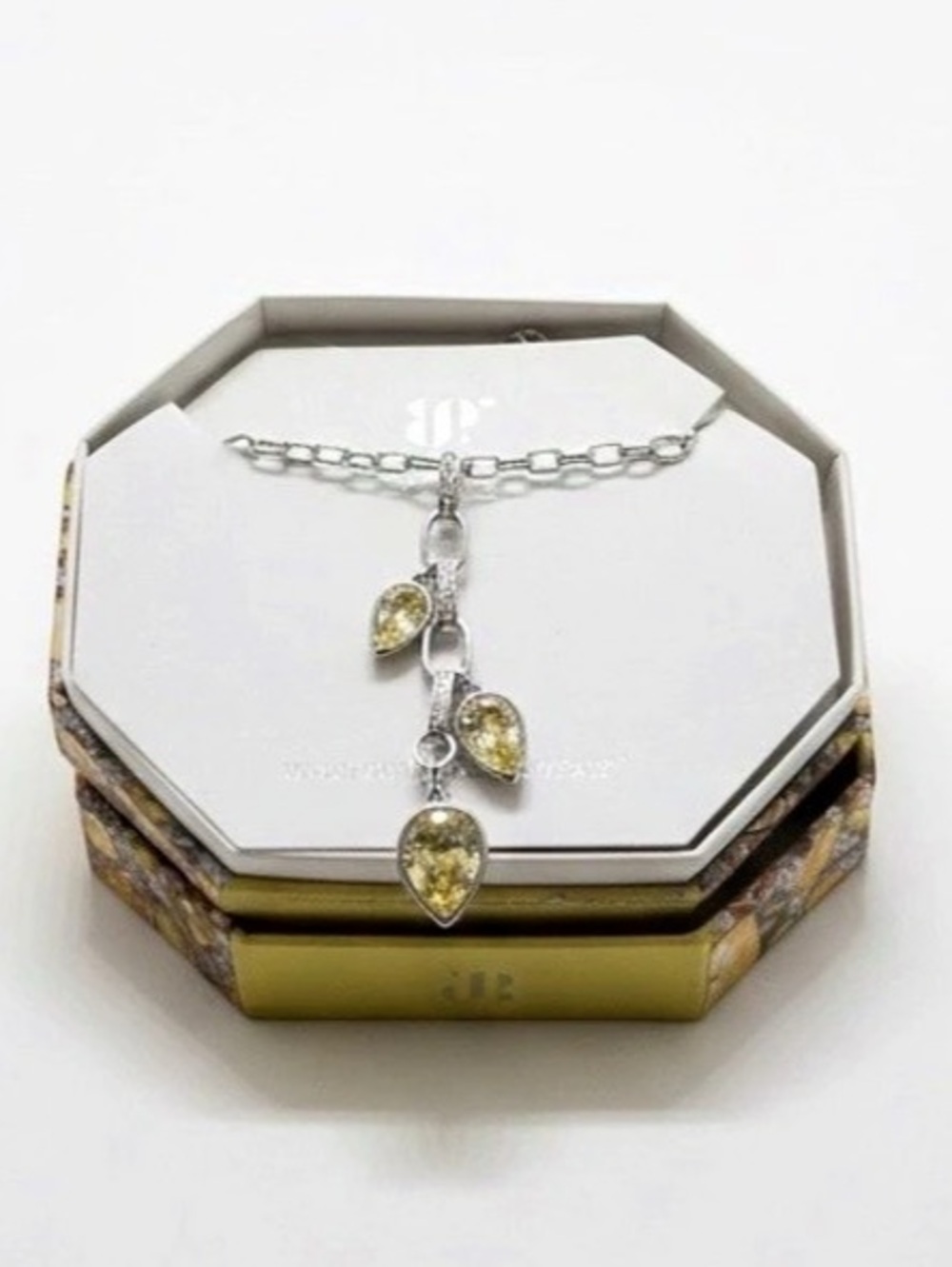 Bomb Party Notes From The In-Between Pendant Necklace Silver & Yellow